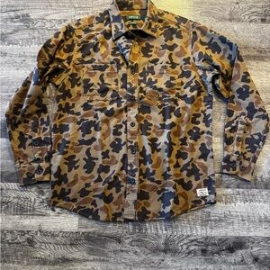 Orvis Men's Brown Camouflage Shirt Jacket